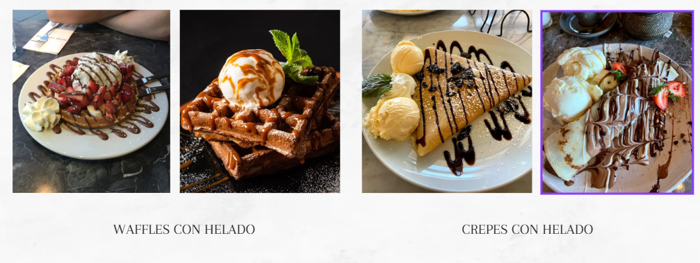 Waffles con helado